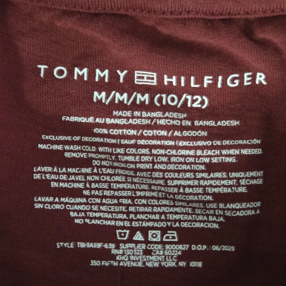 Tommy Hilfiger Shirt Kids 10-12 Red Flag Logo Graphic Crewneck Tee Top